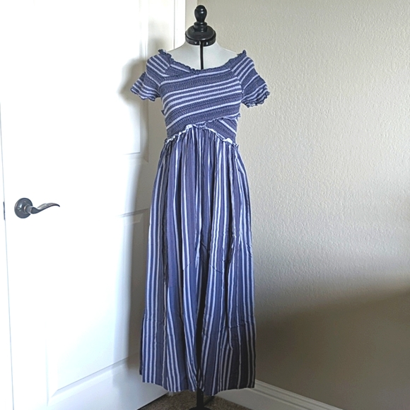 Japna Dresses & Skirts - Cottagecore smocked maxi dress with stripes